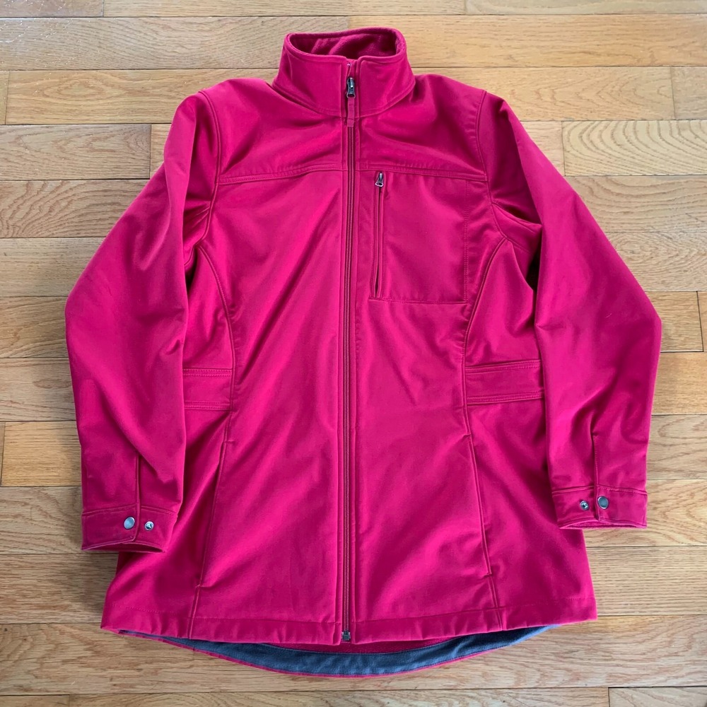 Duluth‎ Trading Company Soft Shell Fleece Lined Jacket Womens M Dark Pink